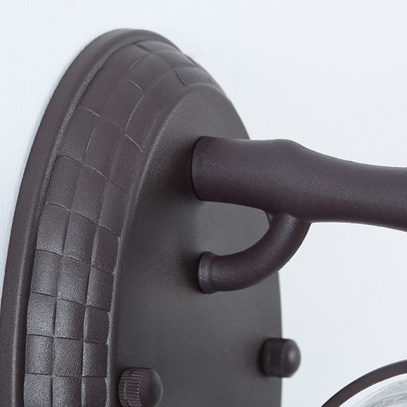 Käfigkäpsen -Glaswand -Lampe Industrielle Einzelbirne Außenleuchte in Schwarz/Bronze, 5,5 "/6"/8 "breit