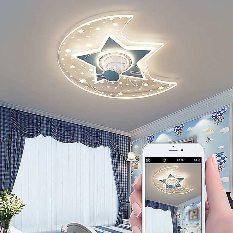 Multi Light Ceiling Fan Light Modern Style Metal Ceiling Fan Lighting for Living Room