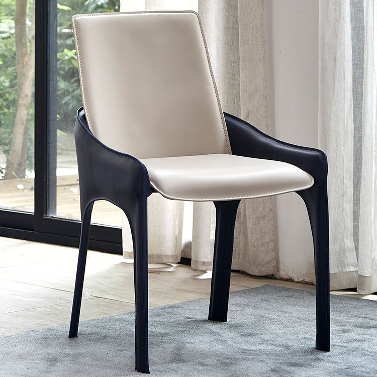 Restaurante de cuero Silla moderna Silla de comedor con respaldo sólido con brazo