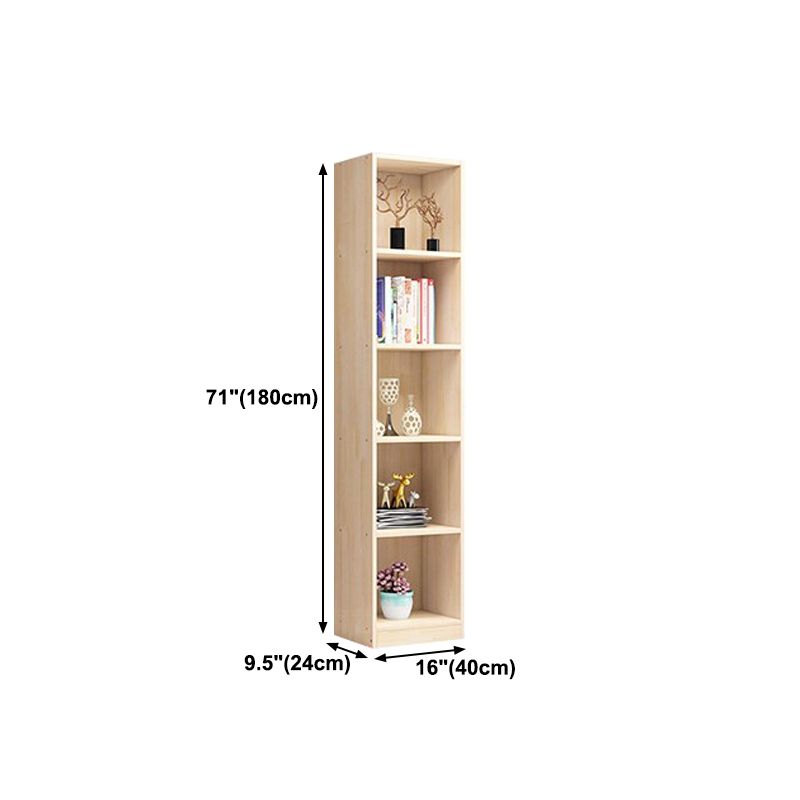 Scandinavian Pine Wood Standard Bookshelf Closed Back Vertical Bookshelf