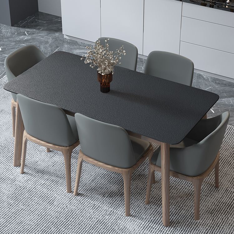Modern Dining Table with Ash Wood Legs Rectangle Dinette Table