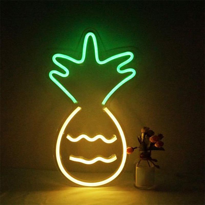 Plastic Pineapple Wall Night Lighting Contemporary LED Nightstand Lighting in White
