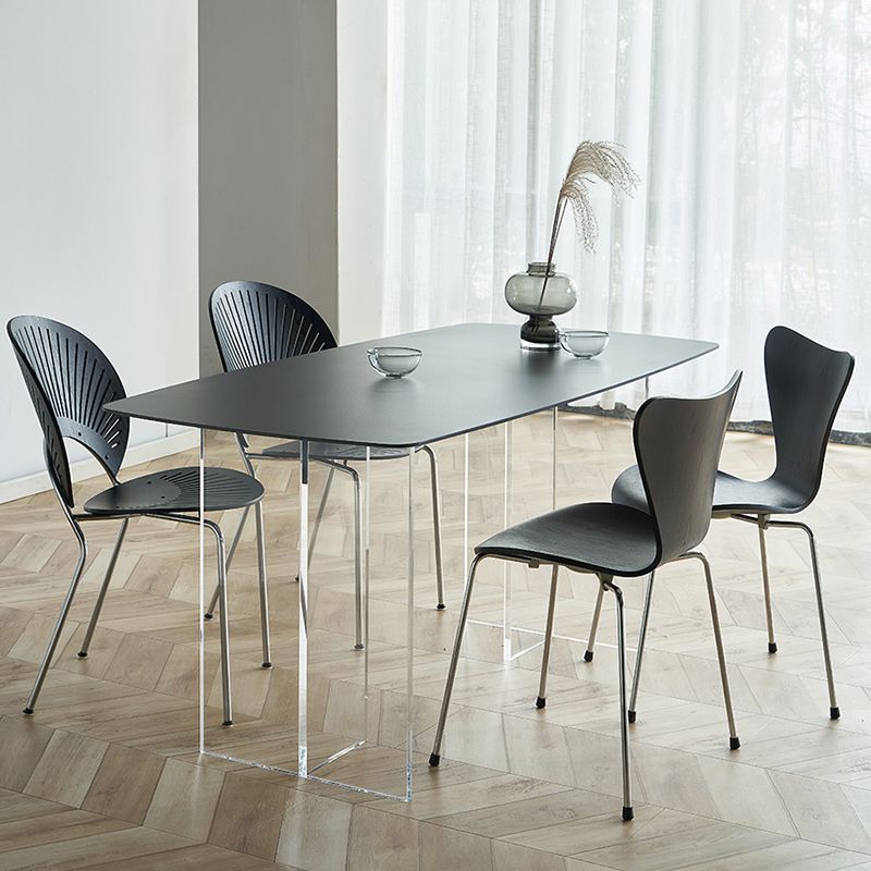 Modern Armless Side Chair Manufactured Wood Stackable Dining Chairs