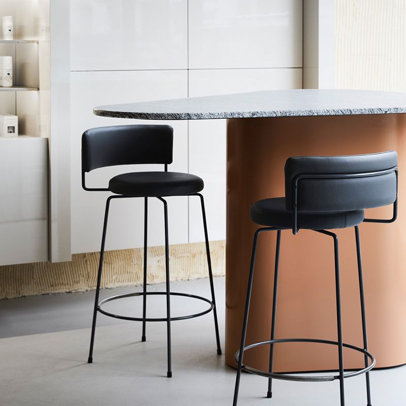 Industrial Style Metal Bar Stool Footrest Counter Stool for Living Room