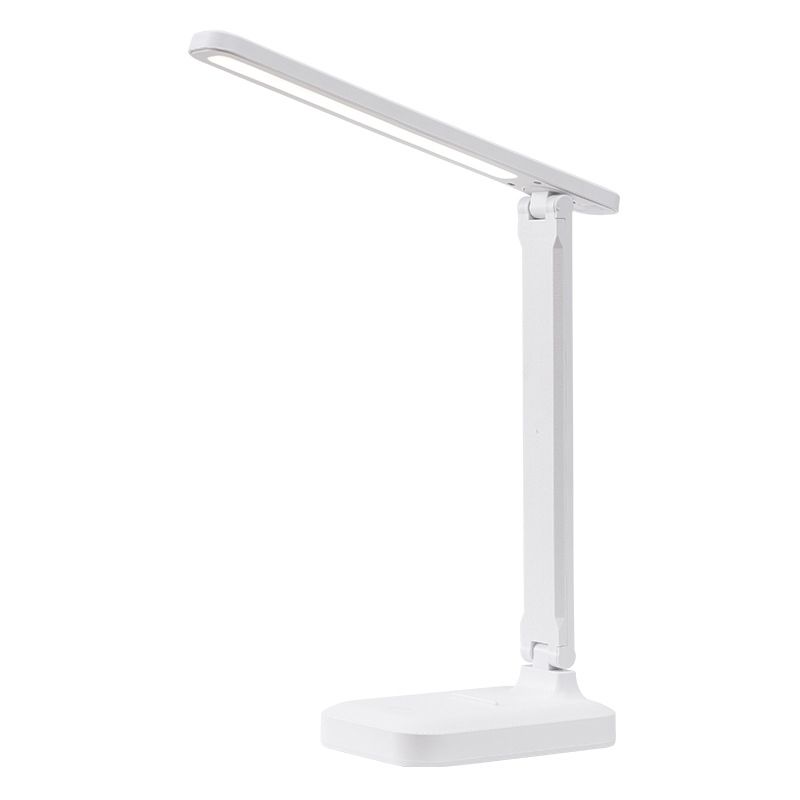 Moderne lineare Tischlampe Metall 1 helle Nachttischlampe in Weiß
