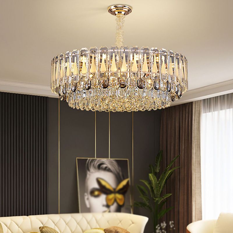 Contemporary Style Geometry Pendant Chandeliers Crystal Chandelier Lights in Gold