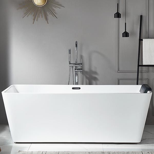 Modern Acrylic Home Bathtub Rectangular Freestanding Bath Tub in White