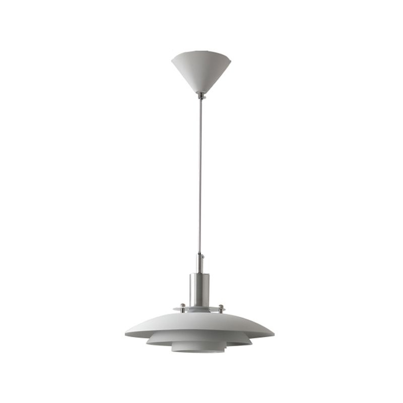 Pendentif LED de style moderne Lumière blanche en métal blanc suspendu pour salle à manger