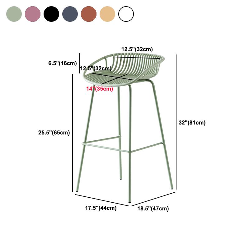 Industrial Metal Stool Metal Low Back Counter Stool in Matte Finish for Kitchen