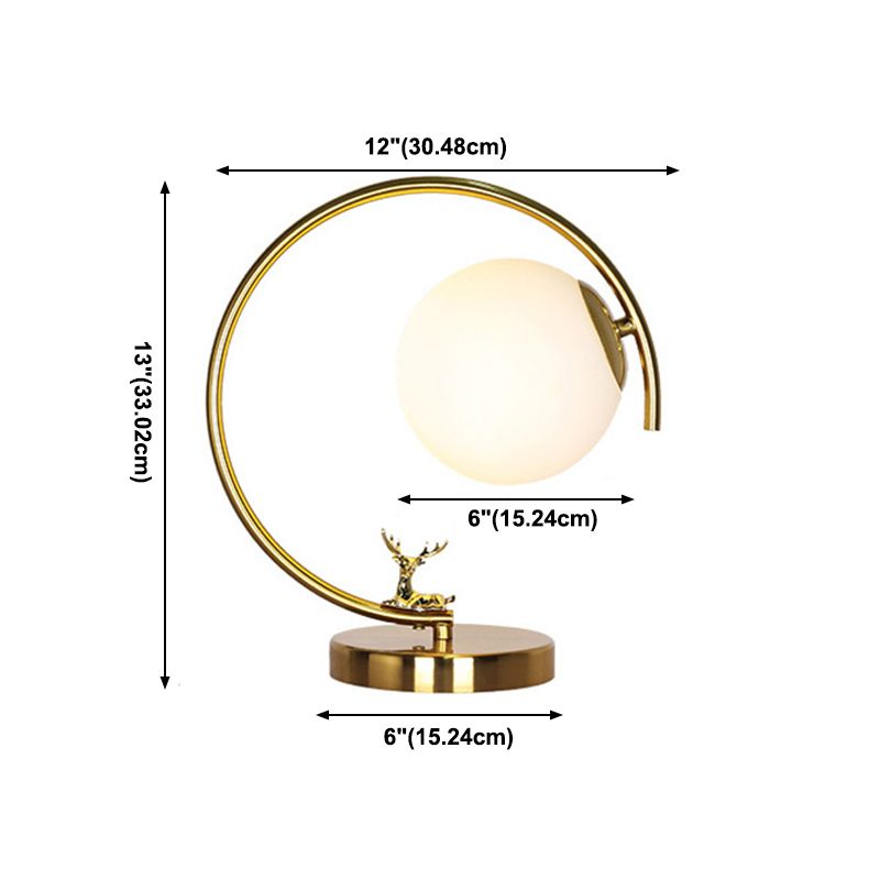 Lampade da tavolo notturno moderna Sfera vetro 1 lampada da comodino leggero in oro per camera da letto