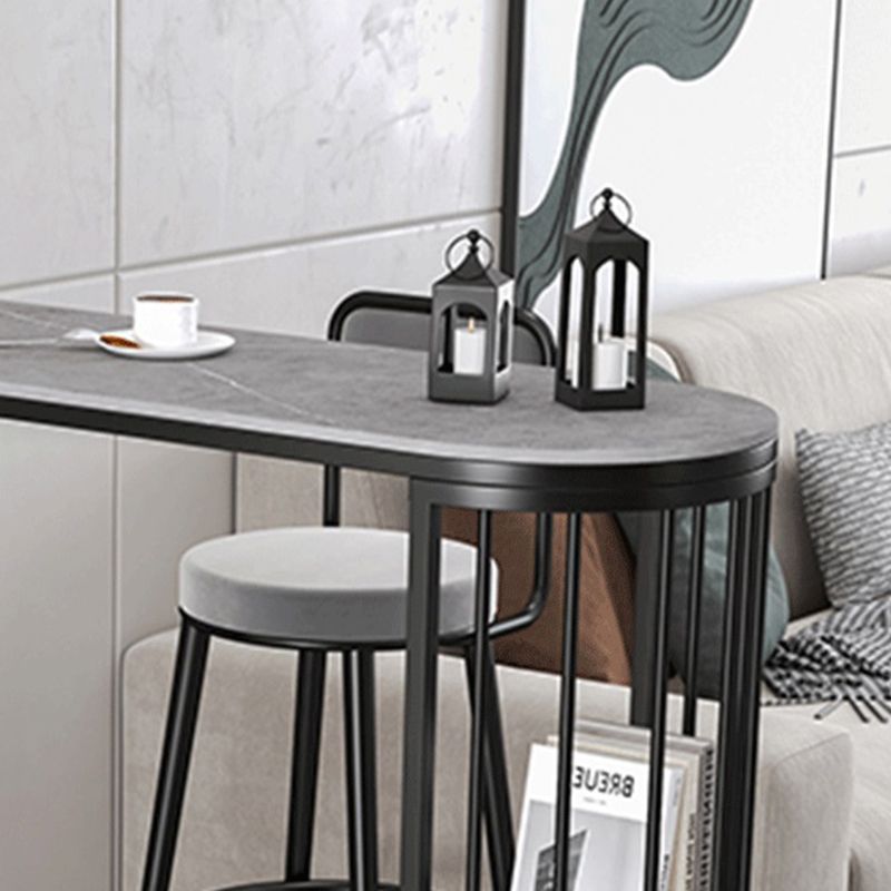 Modern Bar Table Set 1/2/3 Pieces Stone Bar table with Upholstered Stools