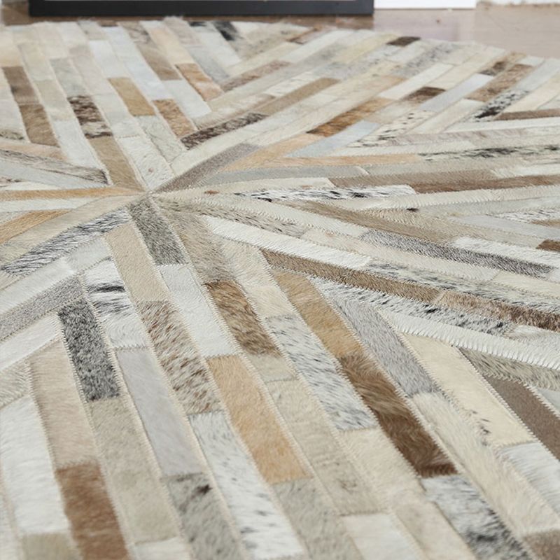 Multi Color Modern Rug Cowhide Geometric Print Carpet Pet Friendly Washable Indoor Rug for Living Room
