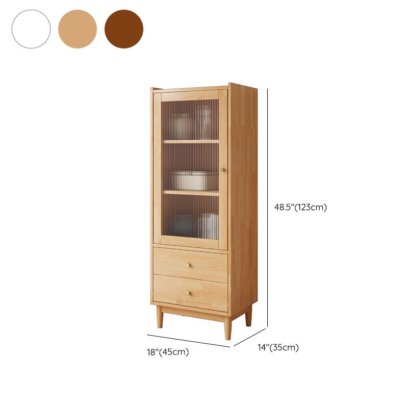 Contemporary Closed Back Bookshelf Solid Wood Bookcase with Drawers
