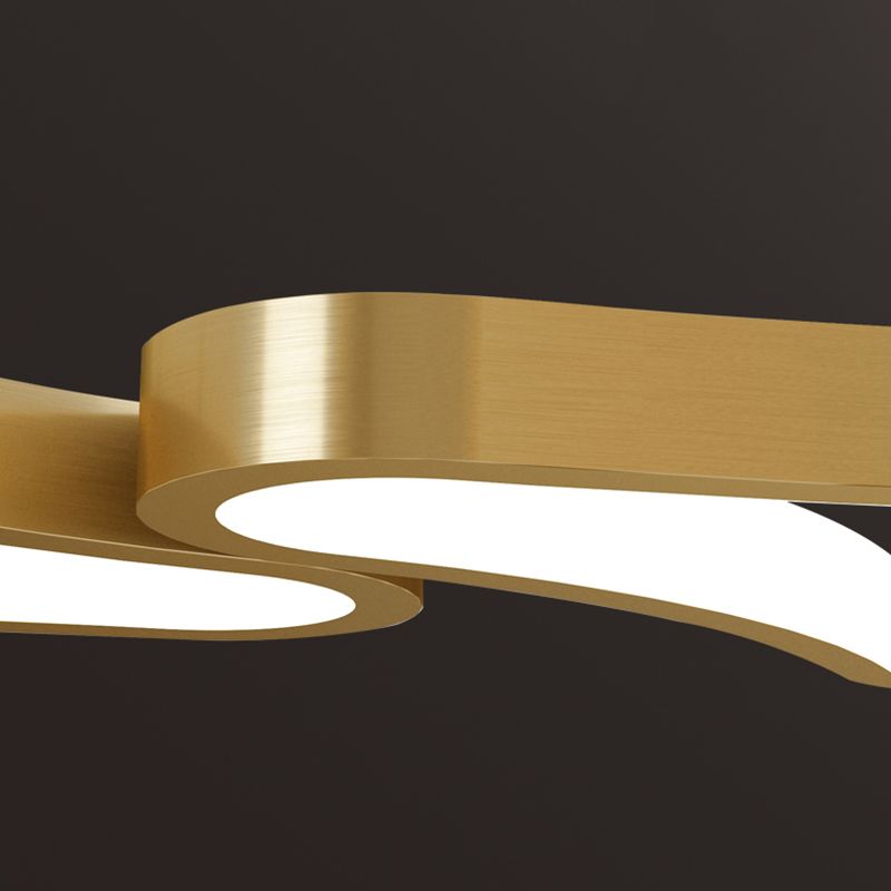 Luci del lampadario dell'isola moderna lineare Luci a soffitto a led in metallo per sala da pranzo