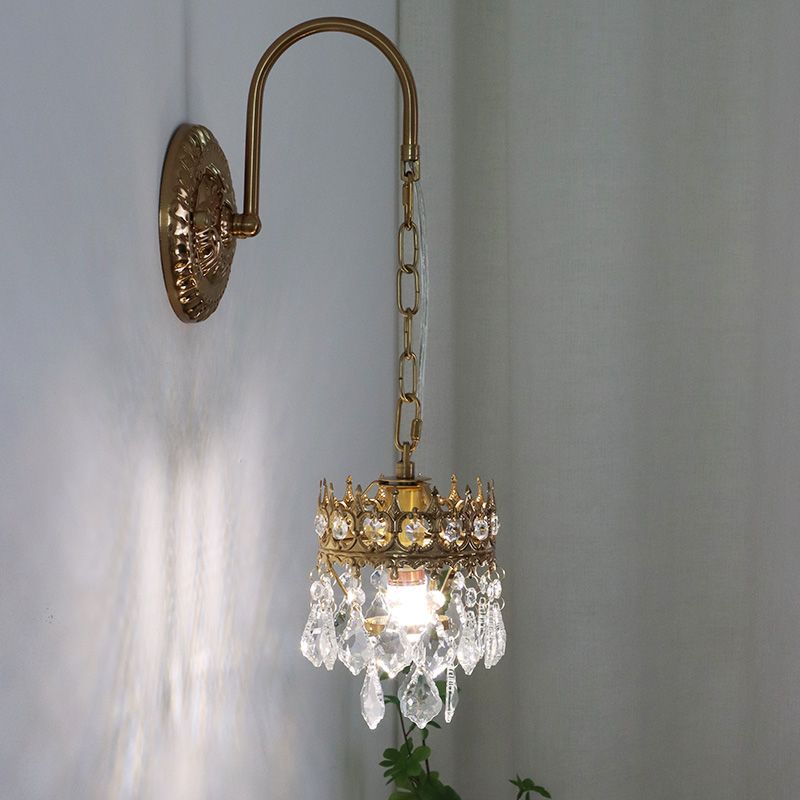 Illuminazione a parete in metallo lampada da parete in cristallo postmoderno per soggiorno camera da letto