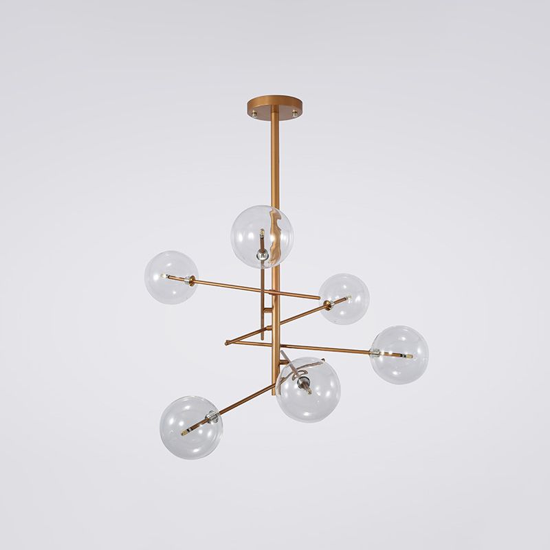 Sphere Chandelier Ceiling Pendant Light Modern Style Metal 6 Light Chandelier Lights