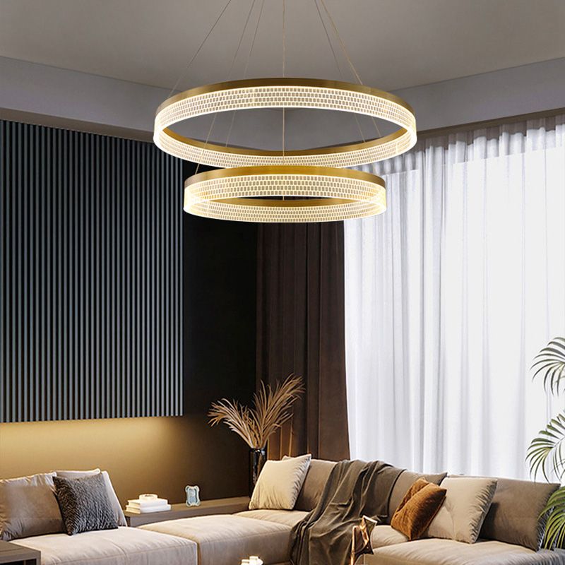 Lumières de lustre en cercle contemporain