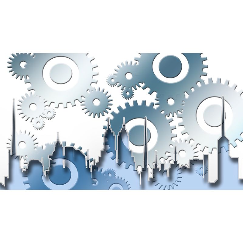 Illustration Stain Resistant Mural Wallpaper Metal Gear Indoor Wall Mural