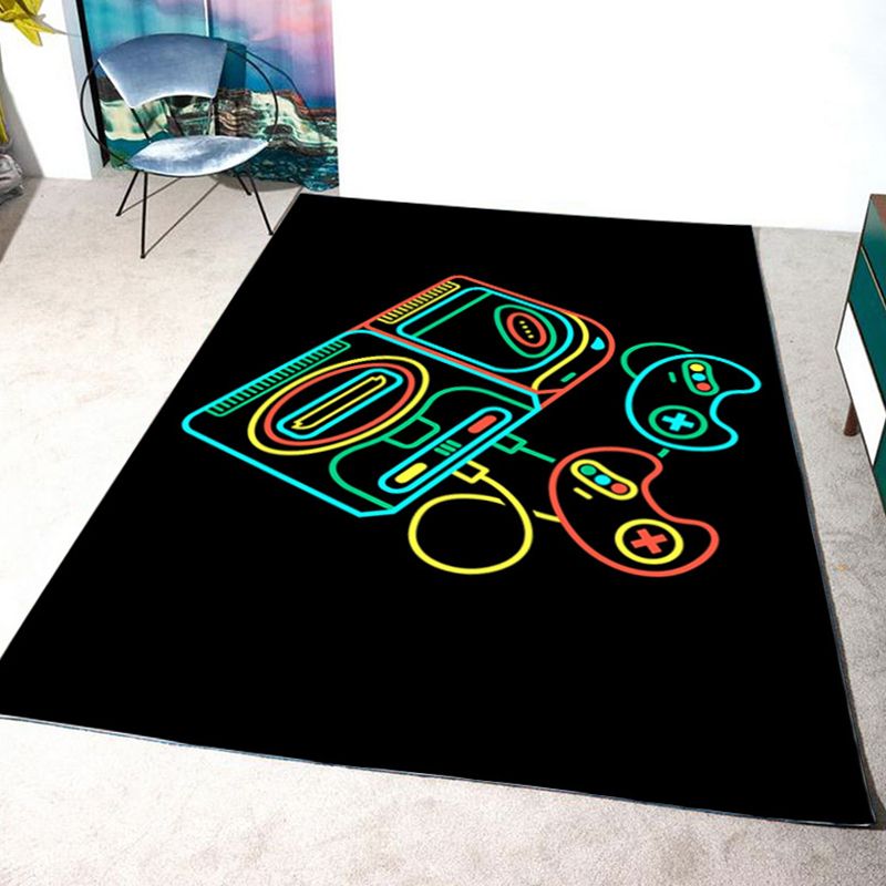 Novelty Game Controller Pattern Carpet Polyester Rug Stain Resistant Area Rug for Home Decoration