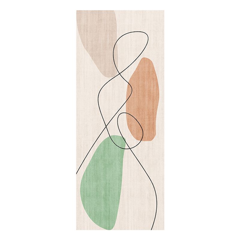 Gray Modern Carpet Polyester Swirl Marks Carpet Washable Carpet for Living Room