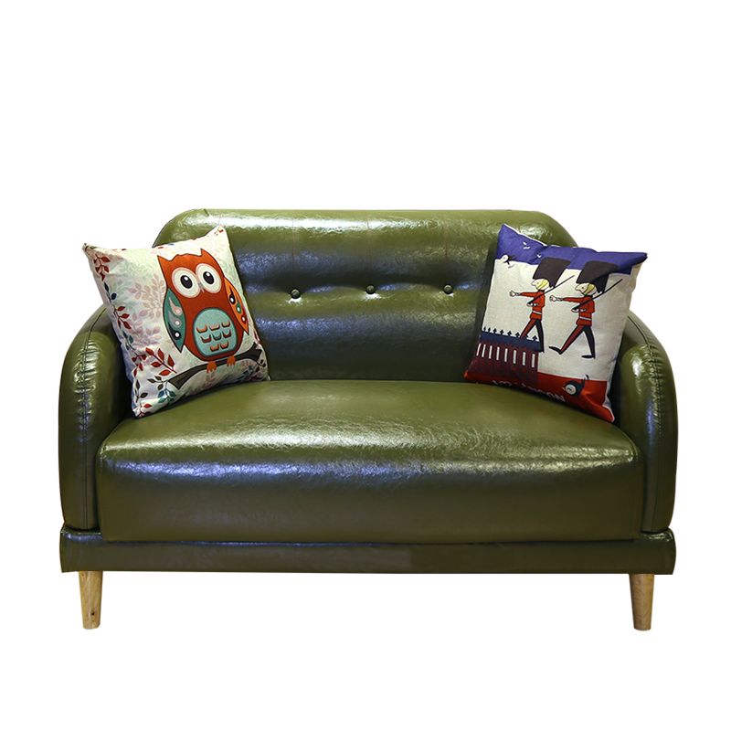 Contemporary Tufted Sofa Couch Split-Back Standard Square Arm Settee Couch