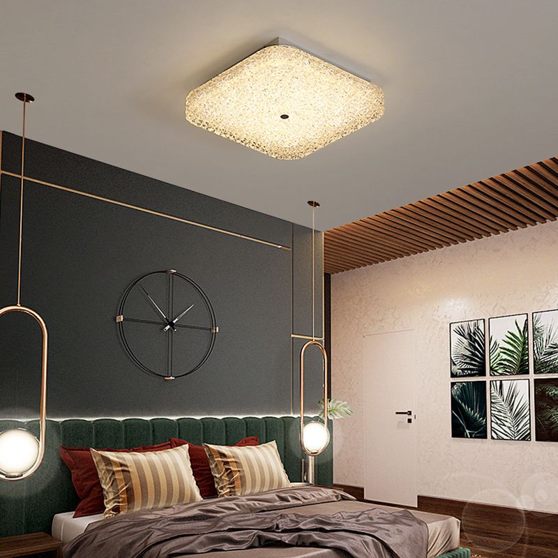 Modern Ceiling Mount Light LED Close to Ceiling Lamp with Glass Shade for Living Room