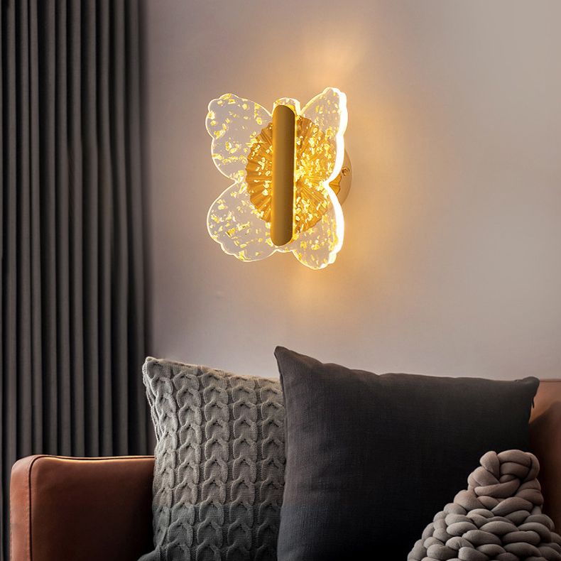 Modern Wall Sconce Lighting Metal Wall Sconce 1 Light Sconce Light Fixture in Gold