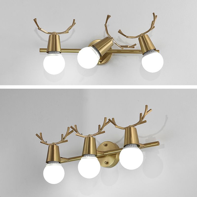 Antler-shaped Vanity Wall Light Nordic Light Extravagant Style Copper Vanity Lamp