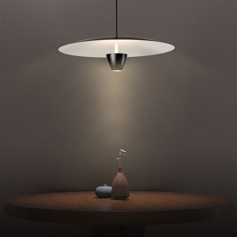 Salle à manger Neutre pendentif léger en métal noir LED de plafond simple
