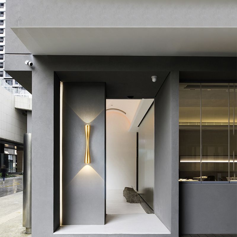 Geometrischer Schatten 2-Lights Wandleuchten moderner Metallmontageleuchte in Gold