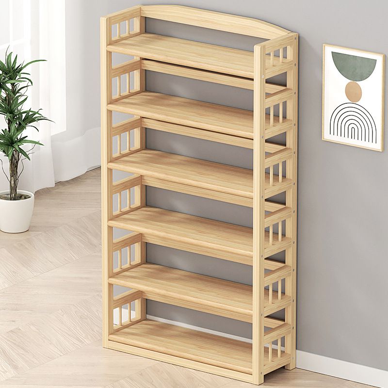 Contemporary Pine Shelf Bookcase Standard Natural Open Bookcase