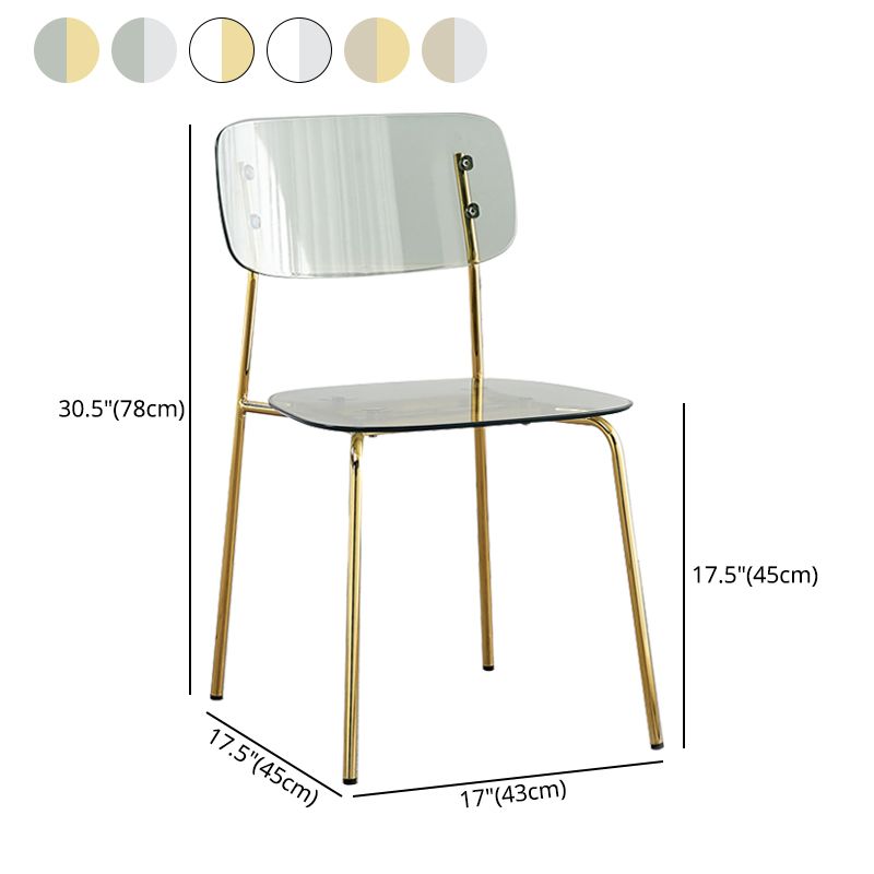 Sillas sin brazos de plástico de estilo industrial, respaldo abierto, silla lateral para el hogar