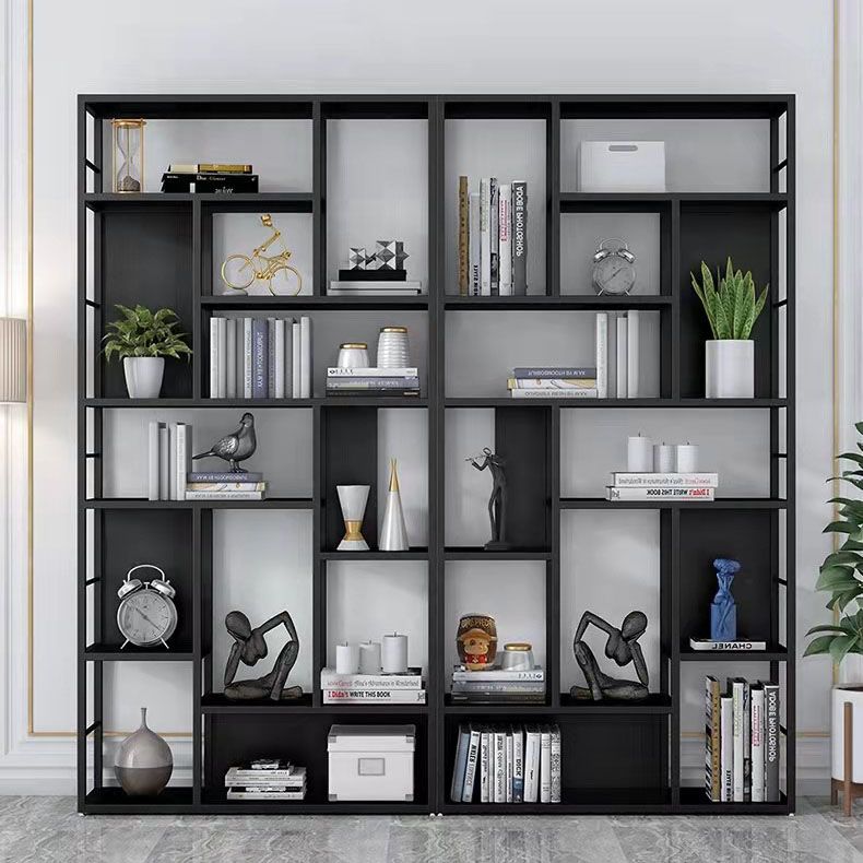 Modern Metal Bookcase Open Shelf Bookshelf for Living Room 79" H X 12" W