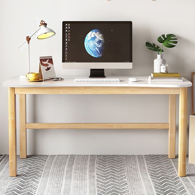 Modern Solid Wood Writing Desk 23.62" W Curved Shape Office Desk