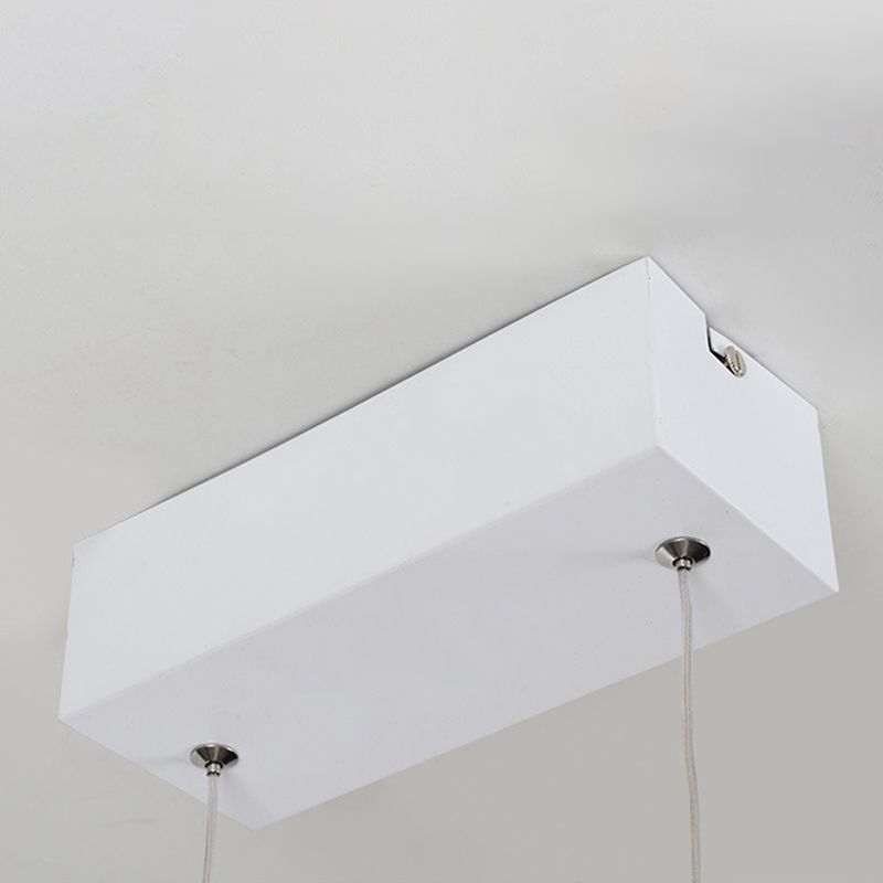 Acrylic White LED Island Light in Modern Concise Style Iron Linear Pendant Light for Dining Room