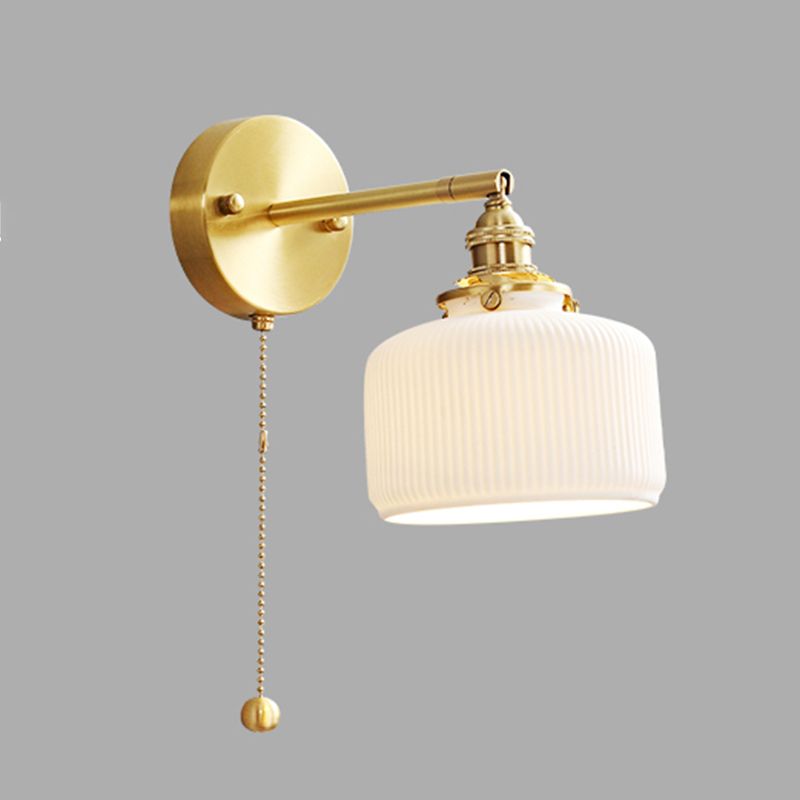 Nordic Style Wall Light Geometry Shape Wall Lamp with Ceramics Shade for Bedroom