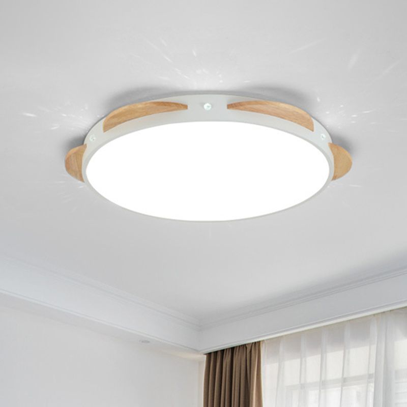 Macaron Flower Flushmount Acrylique LED Chambre Plafonnier Encastré en Blanc/Vert/Bleu et Bois