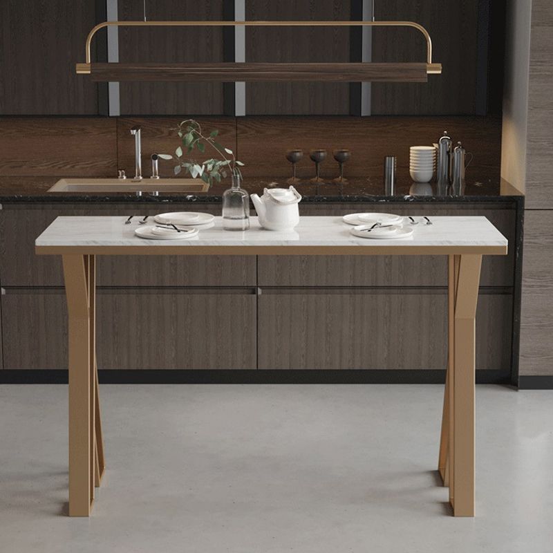 Glam Bar Table Set 1/2/5 Pieces Rectangle Bar Table with Metal High Stools for Kitchen