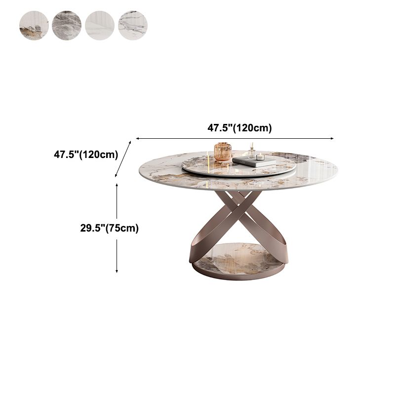Modern Sintered Stone Dining Table Pedestal Casual Dining Table