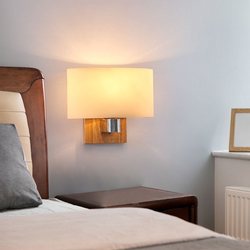 Modern Style Geometric Wall Light Sconces Wood 1 Light Wall Lighting Ideas