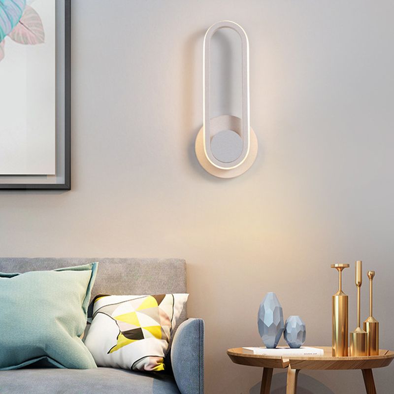 Contemporary Simple Wall Sconce Led Oval Wall Mounted Light Fixture for Bedside