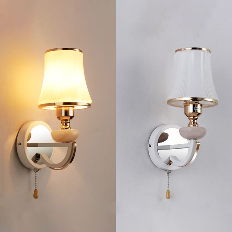 Nordic Style Vanity Light Geometry Shape Vanity Lamp with Glass Shade for Bedroom