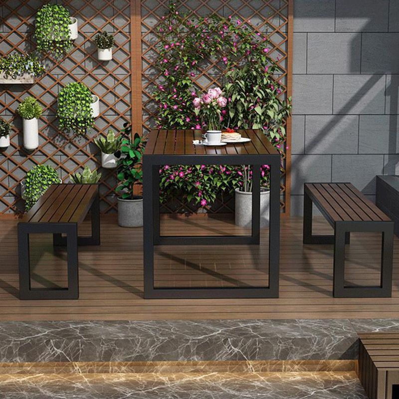 Industrial Style 1/3/5 Pieces Dining Set Reclaimed Wood Dining Table Set for Outdoor
