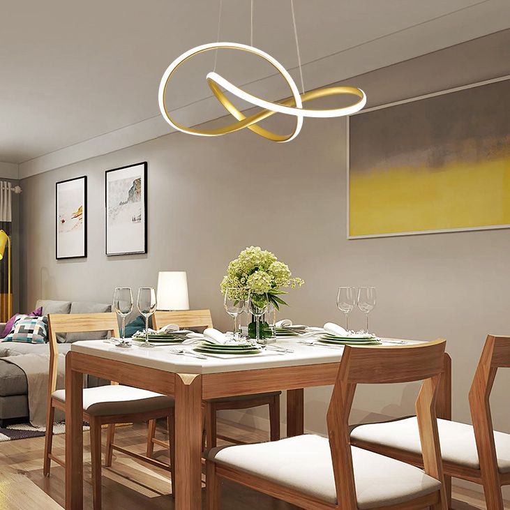 Gold Metal Hanging Pendant Lights Contemporary Hanging Lamps for Dining Room