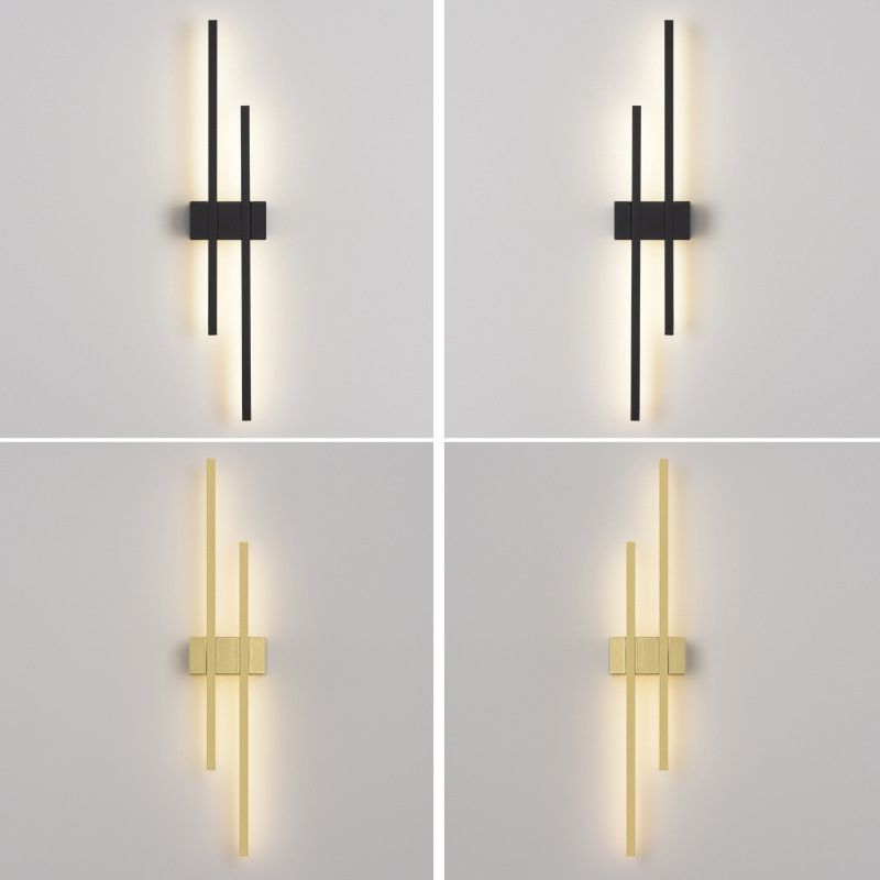 Minimalism Brass Wall Sconce Linear LED Sconce Lighting for Hallway