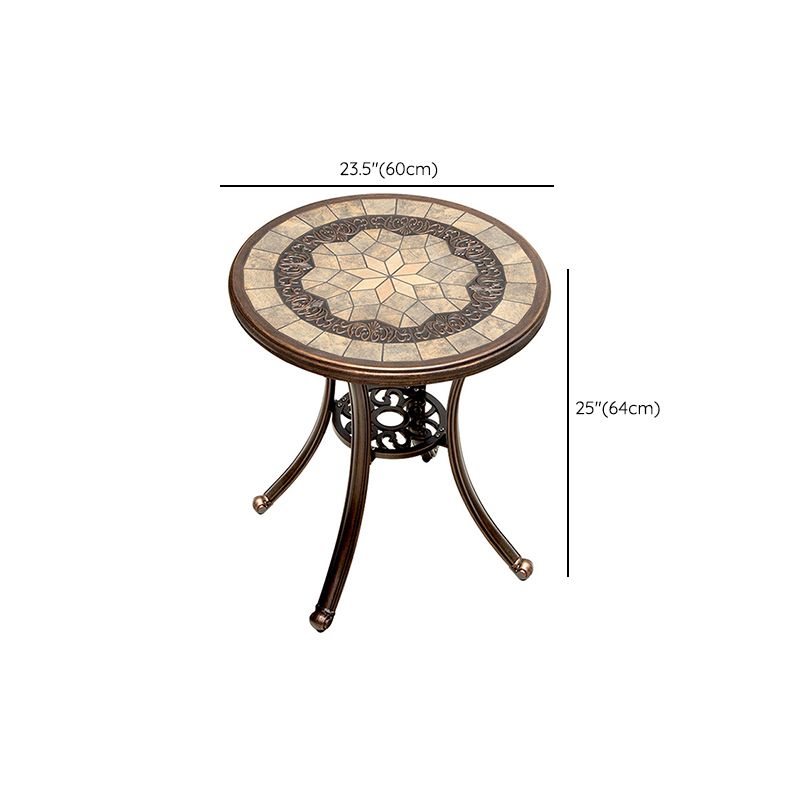 Aluminum Side Table Industrial Round Rust Resistant Patio Table