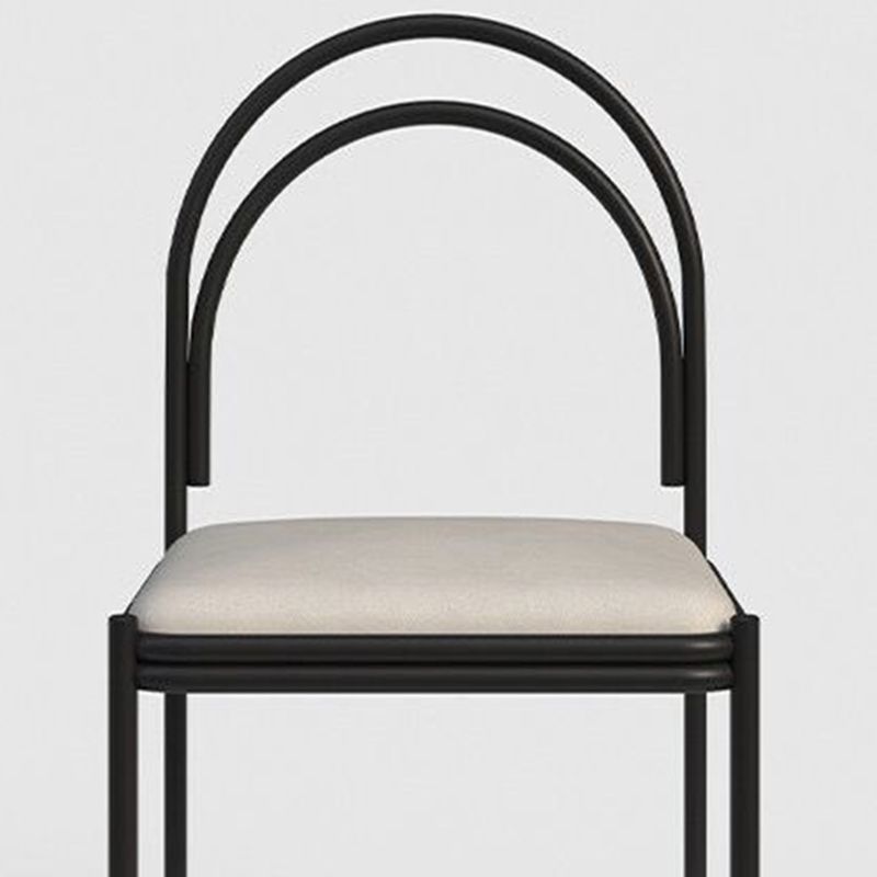 Metal Industrial Dining Chair Metallic Finish Side Chair with Black Legs