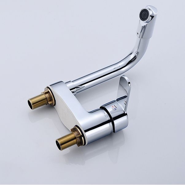 Chrome Circular Vessel Sink Faucet Swivel Spout Faucet for Bathroom