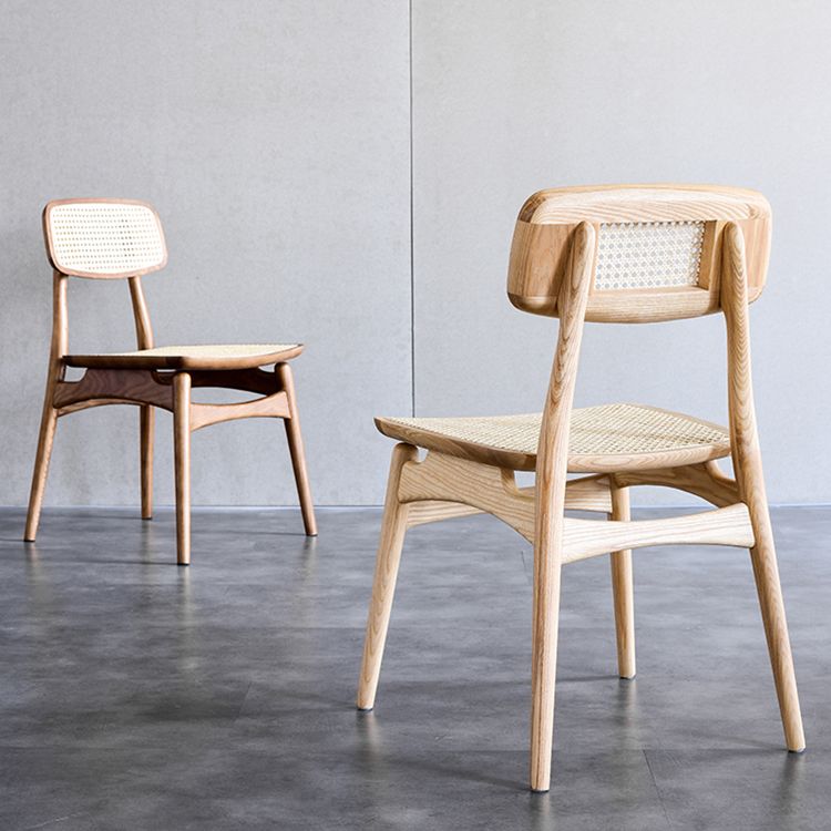Minimalist Wood Side Dining Chairs Open Back Side Chairs for Home