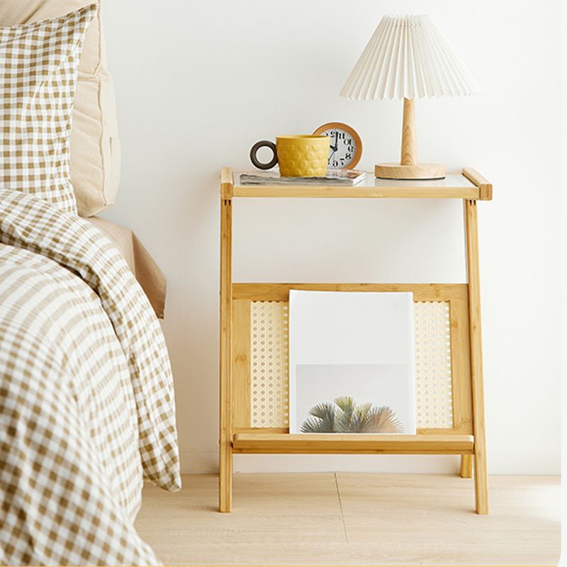 14" Wide Contemporary Corner Table Clear Rectangular Side Table